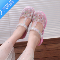 SUNTEK玛丽珍洞洞鞋女夏防滑外穿厚底新款拖鞋果冻包头沙滩鞋护士凉鞋胶