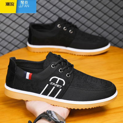 聚范新款牛筋底老北京布鞋男工作鞋防滑舒适休闲鞋透气鞋健步鞋