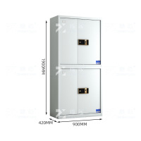 臻远 ZYJJ-80037 保密柜 分双节指纹锁 灰白色 长900*宽420*高1900mm 单位:1台