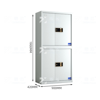 臻远 ZYJJ-80037 保密柜 分双节指纹锁 灰白色 长900*宽420*高1900mm 单位:1台