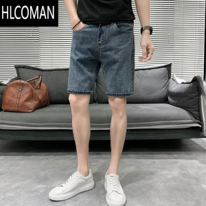 HLCOMAN牛仔短裤男2025夏季宽松美式潮流休闲裤子中裤夏装潮牌百搭五分裤