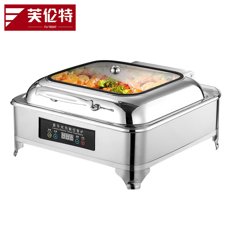 芙伦特 厨房保温售饭机保温餐炉数显温控正方形液压餐炉不锈钢透视窗口智能触控布菲炉FLT-GT-BSWBFLZ-6