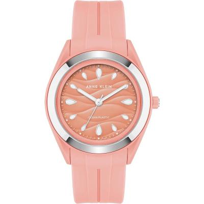 Anne Klein手表女夜光防水石英圆形表盘385毫米海洋塑料表带