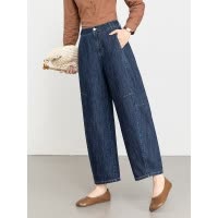 20266夏季新款莱赛尔汉麻裤女高腰宽松香蕉牛仔九分裤