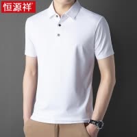 恒源祥200支短袖t恤男夏季翻领冰丝新疆棉无痕冰丝男士polo衫体恤