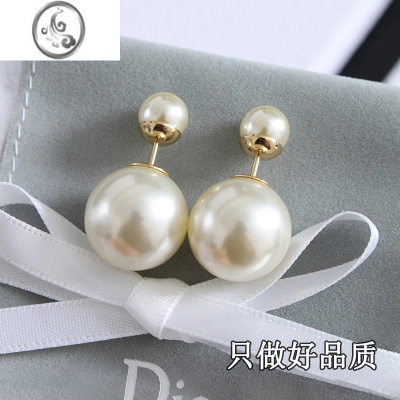 JiMiD家经典法式高级感大珍珠耳钉女名媛轻奢时尚复古小香风耳环耳饰