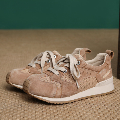 头层牛皮复古运动休闲鞋单鞋2025春夏新款真皮软底阿甘鞋老爹鞋子