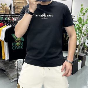 夏季新款字母时尚短袖T恤男士圆领半袖上衣丝光棉修身潮ins欧洲站_1