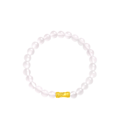 周大福文化祝福 足金黄金竹子玉髓手串 EOR1002