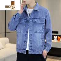 YANXU感痞帅牛仔夹克男2023年秋季新款潮流宽松百搭休闲翻领男外套