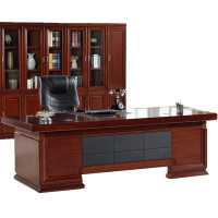 三能 办公家具办公家具老板桌总裁桌椅组合大气办公桌其他现代中式木质大班台简约现代经理桌套装组合