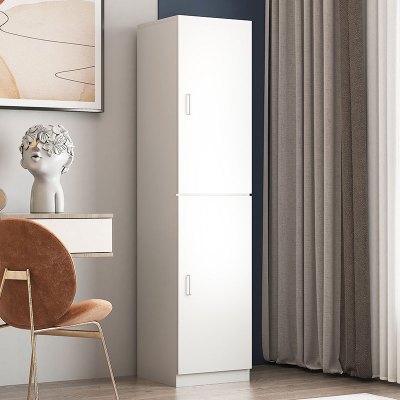 臻远 ZY-MZYG-6 简约木质小型单开门衣柜 暖白色B款上下门