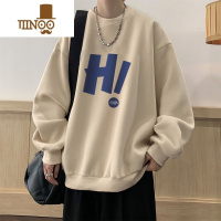 YANXUvintage无帽卫衣男春季大码长袖上衣美式复古款字母外套