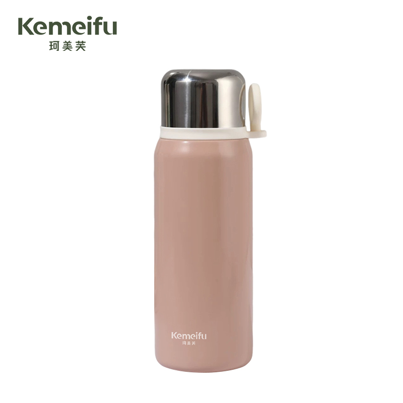 珂美芙 316不锈钢提手便携保温杯 粉色500ml 个
