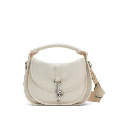 博柏利(BURBERRY)女士牛皮纹理单肩包手提斜挎包翻盖口袋拉链闭合