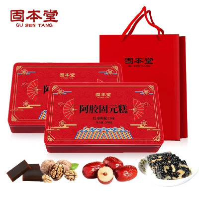 固本堂红枣枸杞阿胶固元糕(铁盒)200g*2(送礼袋)