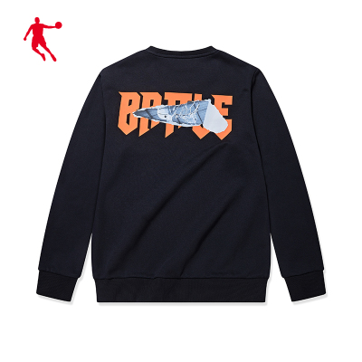 乔丹男装针织上衣2020秋季新款圆领字母长袖T恤篮球运动卫衣长t潮