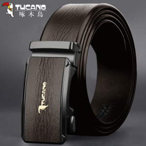 啄木鸟皮带男士真皮品牌男款商务皮面扣牛皮新款腰带百搭时尚裤带
