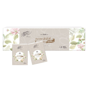 [AH]清风超质感手帕纸超质感系列3层8张10包小巧便携卫生纸餐巾纸