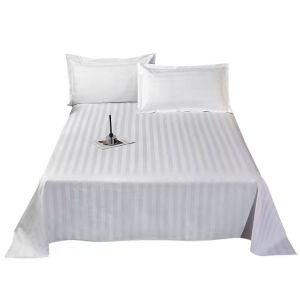 梦佳莉 白色缎条床单 SY-CD01 160*240cm 床