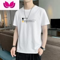 七斓t恤男装短袖宽松夏季薄款白色体恤情侣冰丝半袖打底衫上衣服