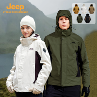Jeep户外抓绒三合一冲锋衣男女防风防水登山服
