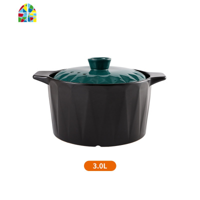 沙锅家用可高温汤锅小号家用瓦煲燃气煤气灶专用可高温火锅 FENGHOU 菱形6升砂锅适用6-12人