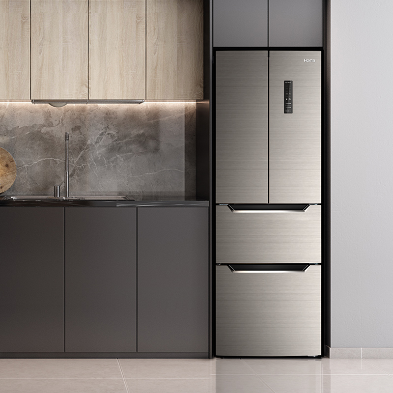 奥马(homa)252升多门冰箱四门法式三门 风冷无霜超薄冰箱嵌入式 双