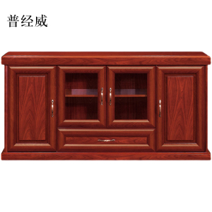 普经威胡桃色餐边柜简约茶水柜四门1600*400*800