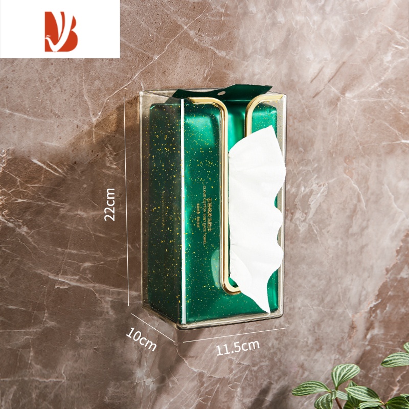 三维工匠纸巾盒壁挂式面巾纸洗脸巾收纳厕所卫生间厨房倒挂抽纸盒轻奢透明 琥珀星空-加大号[轻奢收纳/横竖两用]