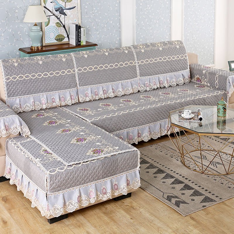 美帮汇沙发垫四季通用坐垫靠背垫北欧简约布艺沙发套罩防滑全包盖布 伊利亚灰 定制联系客服