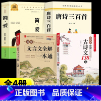 [全套4册]简爱+唐诗+文言文+古诗文 [正版]简爱和唐诗三百首九年级课外阅读书籍必读名著初三上册下册的课外书儒林外史原
