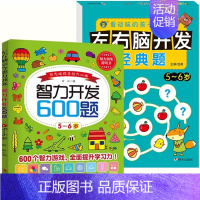 [5-6岁]左右脑开发+智力开发600题. [正版]智力开发600题6-7岁儿童益智思维逻辑训练书左右脑综合能力专注力大