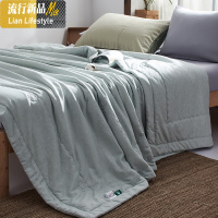 棉花被春秋被子夏季棉被夏被可水洗双人素色单人蓝空调被夏凉被 三维工匠