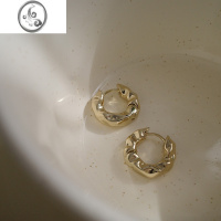 JiMi迷度小众设计肌理耳圈酷耳扣素圈耳环女简约时尚冷淡风精致百搭