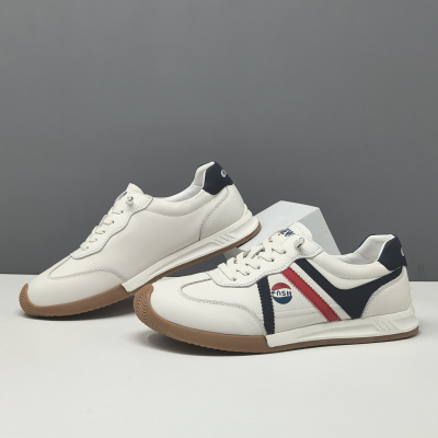 真皮小耳朵免系带板鞋男款潮流百搭鞋子欧洲站轻奢一脚蹬懒人鞋男