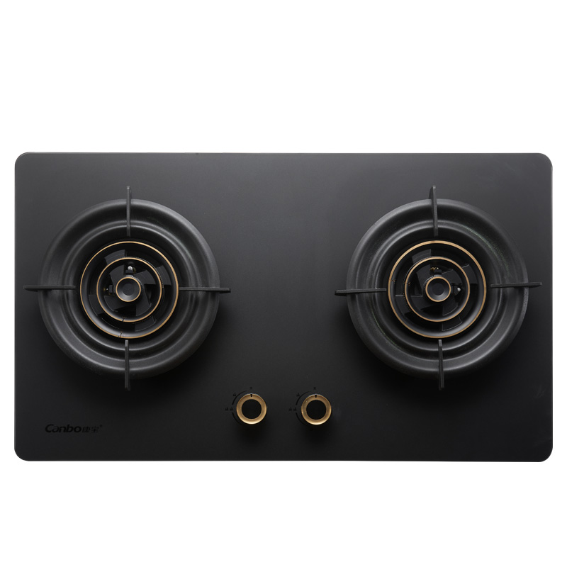 康宝燃气灶(天然气) 家用聚能三环火5.2KW 嵌入式台式两用灶具 黑色磨砂闪金钢化玻璃面板灶具JZT-Q252-Y5