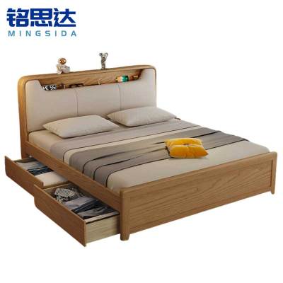 铭思达实木储物床