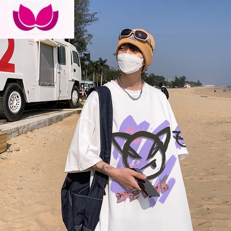 七斓短袖t恤男国潮夏季情侣小众设计感衣服宽松百搭半袖体恤