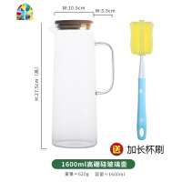 北欧冷水壶可高温玻璃防爆大容量凉水壶套装家用果汁扎壶凉开水杯 FENGHOU 大号冷水壶+4把手杯+杯架