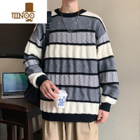 YANXU毛衣男士2023新款圆领宽松日系慵懒复古加厚保暖针织衫外套