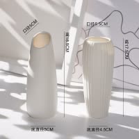 北欧现代简约白色陶瓷鲜花花瓶水培家居干花装饰品满天星插花摆件 三维工匠 玉容(小)