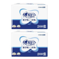 心相印抽纸蓝馨擦手纸柔软刚刚好大包长短纤维200抽*12包CS001