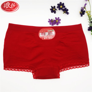 浪莎langsha女士内裤女式中腰四季平角裤抑菌蜂巢短裤裤头1条
