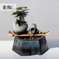 美帮汇创禅意中式流水喷泉加湿器家居办公室客厅桌面摆件装饰品