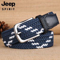 Jeep吉普编织皮带男女潮年轻人简约针织帆布腰带裤带针扣休闲军训