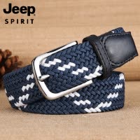Jeep吉普编织皮带男女潮年轻人简约针织帆布腰带裤带针扣休闲军训