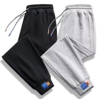 休闲裤子男秋季新款大码时尚潮流彩绳束脚运动裤初中学生嘻哈卫裤