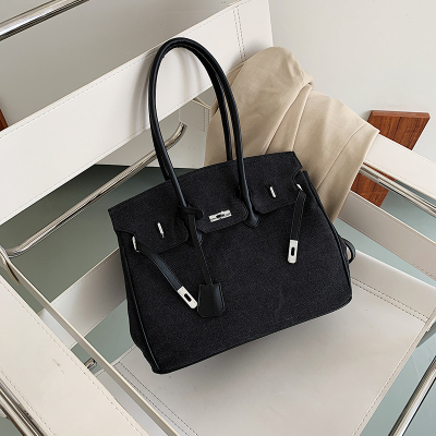 NEWLAKE秋冬时尚大帆布包包女2020新款潮手提铂金包大容量百搭单肩斜挎包手提包女