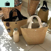 ins2020新款网红海边夏季沙滩度假百搭编织包复古手提包编包女NEW LAKE女士单肩包